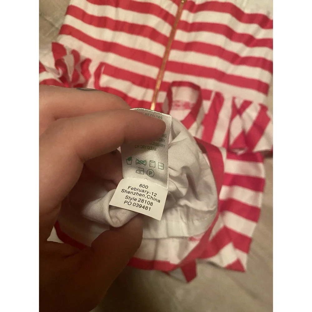 Lilly Pulitzer Maybell Dress Azalea Pink Stripe Size 2 Strapless Peplum Ruffle - Picture 11 of 14